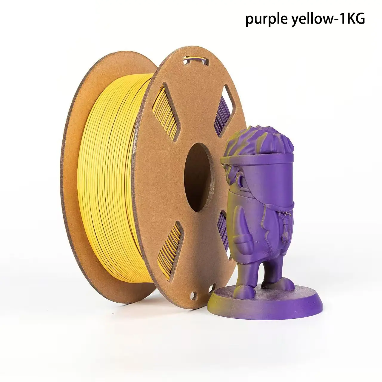 

Matte Dual Color 3D Printer PLA Filament 1.75 +/- 0.03mm, Matte Bicolor Filament PLA 1KG(2.2LBS) Spool, Yellow Purple