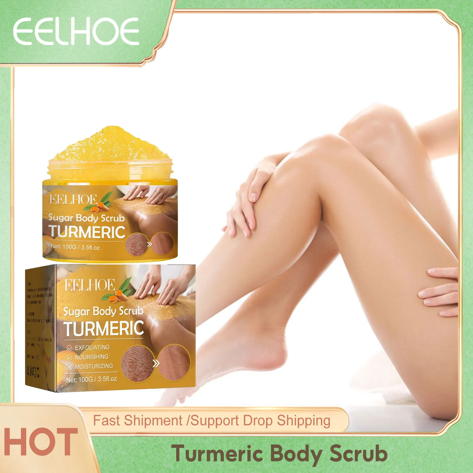 

Turmeric Body Scurb For Exfloliating A-cne Treatment Skin Rejuvenation Deep Cleansing Remove Dark Skin Tone Bleaching Skin Scrub