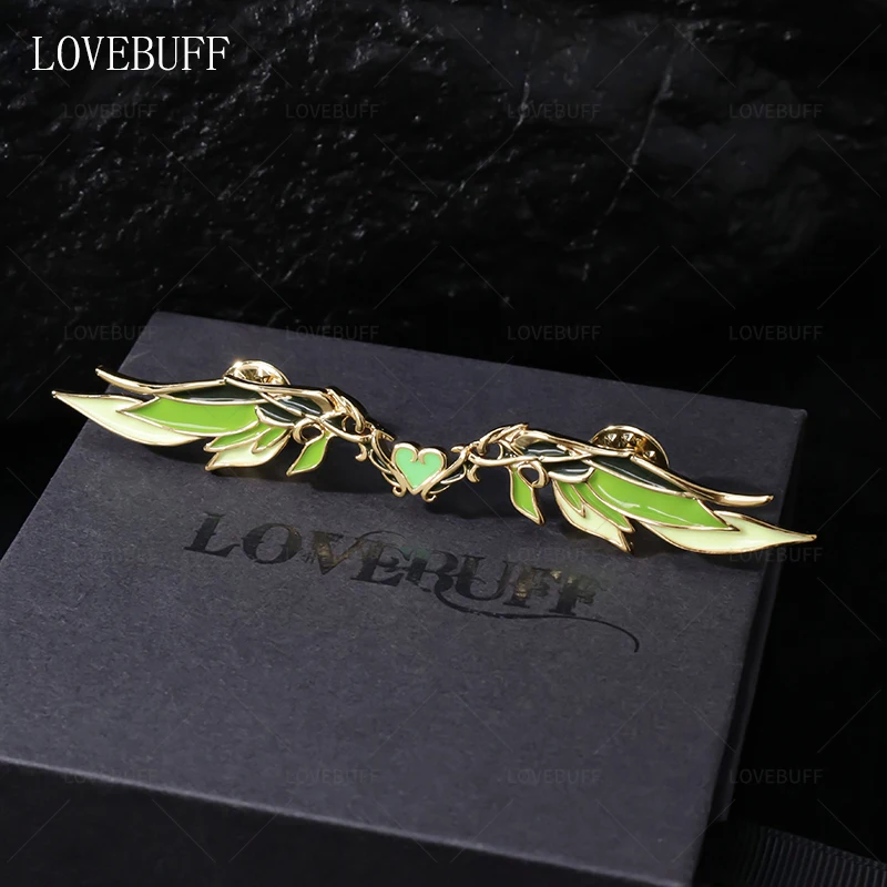 LOVEBUFF Genshin Impact Sumeru Wind Glider Wings of the Forest Inspired Enamel Pin Brooch