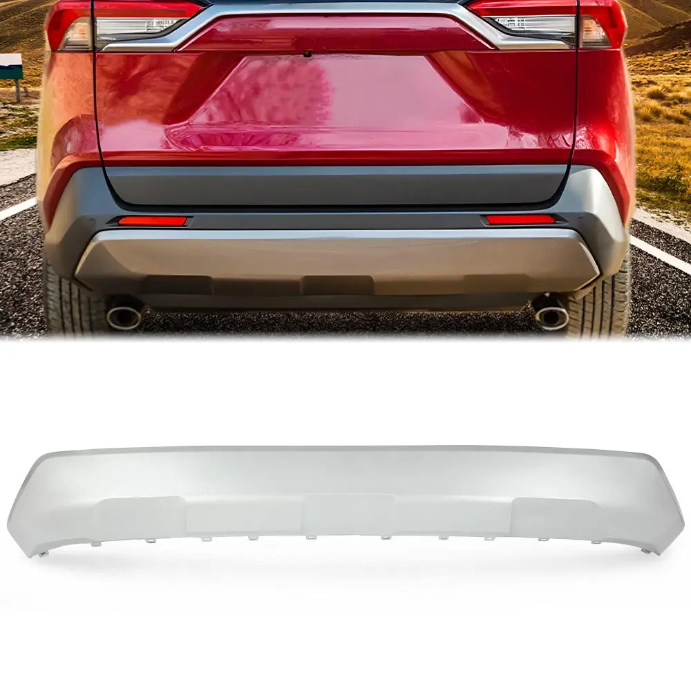 

Rear Bumper Guard Lower Valance Panel Cover Silver Fit for 2019 2020 2021 Toyota Rav4 52453-0R060-B0 To1195120 Plastic Abs Durable