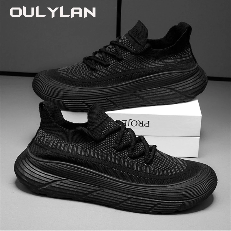 New Men\'s Sneakers Casual Mesh Shoes Summer Breathable Shoes Thick Sole Anti slip Lightweight Soft Sole Soft Face Trendy Shoes