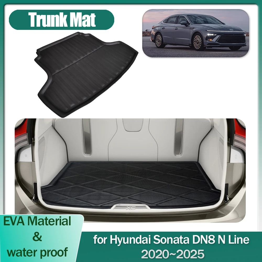 

Коврик в багажник автомобиля для Hyundai Sonata DN8 N Line 2020 ~ 2025, подкладка для багажника, напольный ковер, водонепроницаемый чехол, поднос, аксессуары