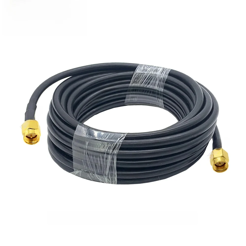 Kabel koncentryczny RG58 50Ω SMA męski do SMA męski, 1M-20M, przedłużacz anteny WiFi, złącze SMA-SMA-50JJ-3, adapter pigtail — zdjęcie 2