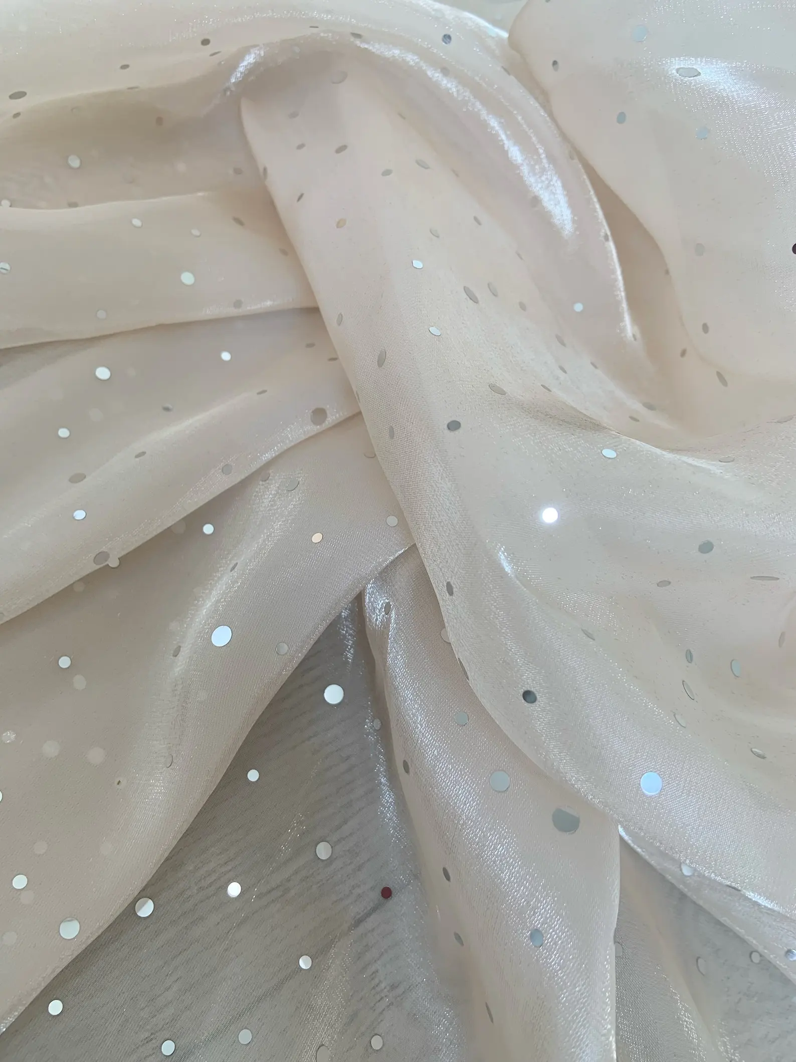 5 Yards Shiny Organza Fabric With Glitters, Nude Sheer Shine Organza Fabric Dress Fabric,Wedding Arch Fabric,Fabric By Yard