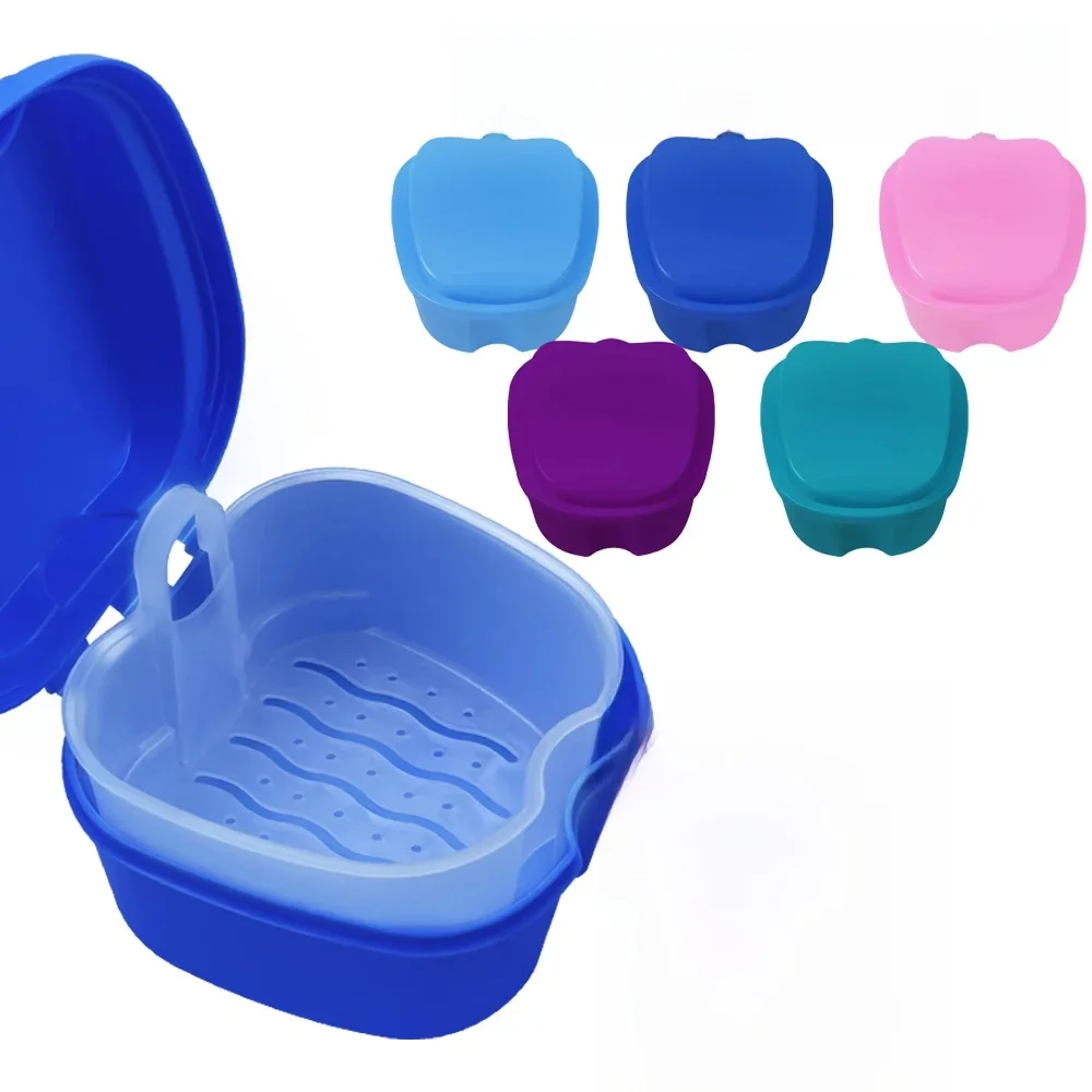 Boîte de bain pour soins dentaires buccaux, 1 pièce, nettoyage de fausses dents, boîte d'allaitement avec passoire, tasses de prothèse dentaire, étui de trempage pour prothèses