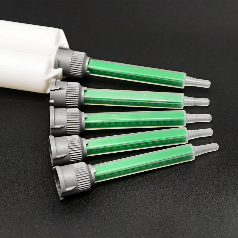 MB05-16L(1:1) AB Green Square Grey base Mixing Nozzle for 50ml 2nd Adhesive Dual Syringe Cartridge, 100PCS