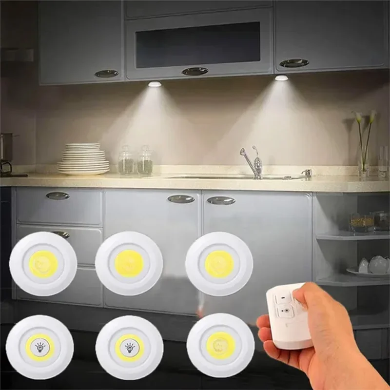 Regulável led sob a luz do armário com controle remoto a pilhas led armários luzes guarda-roupa