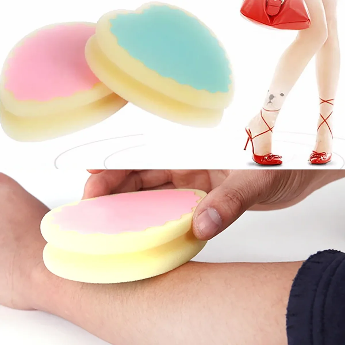 1PC circular heart-shaped water droplet sponge for hair removal. Various shapes of hair removal sponges，Popular Magic Painless