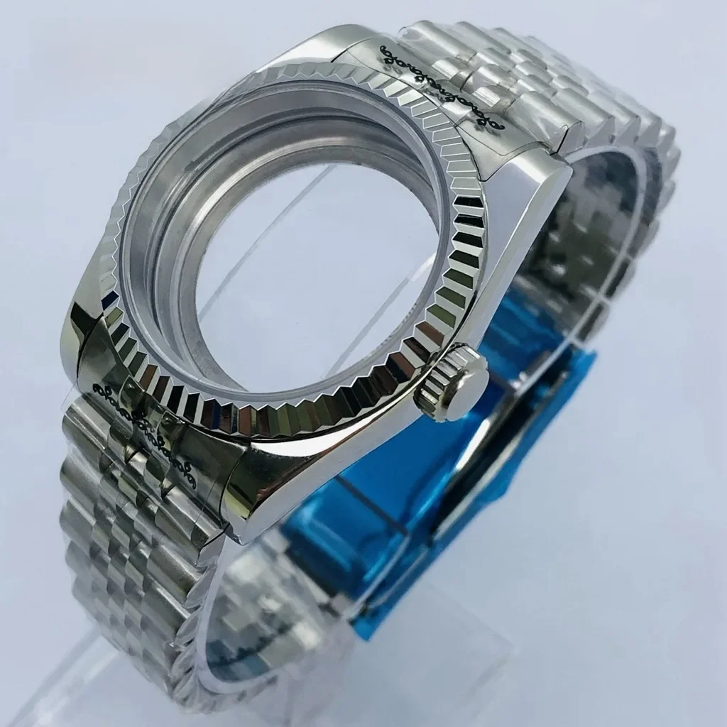 Miuksi 36mm/40mm koperta zegarka ze szkła szafirowego pasuje do mechanizmu NH35 NH36 NH34 ETA2824 2836 Mingzhu DG2813 3804 Miyota8205 8215 PT5000 — zdjęcie 2