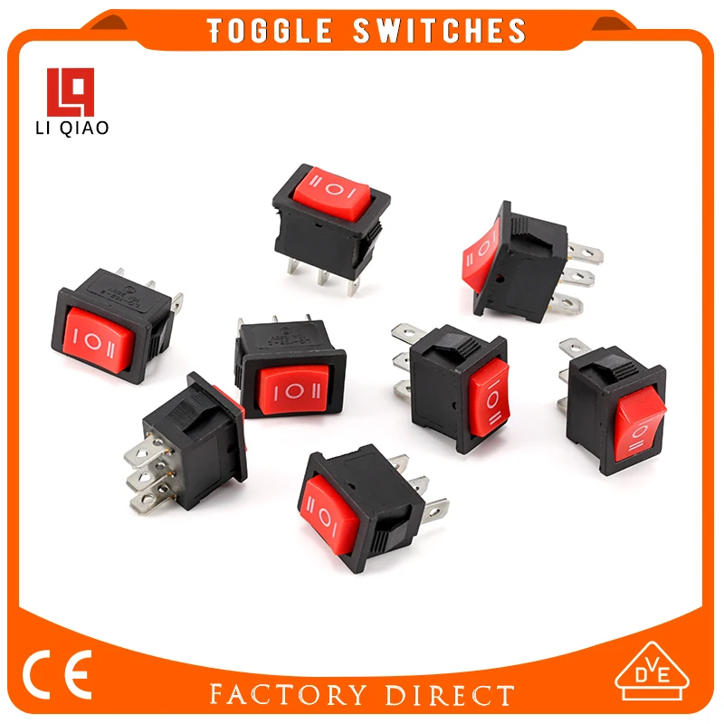 Hair Dryer Blower Switch 10A/250V AC 2/3 Pin Boat Rocker Switch Snap-in ON-OFF-ON Power Push Button Switch