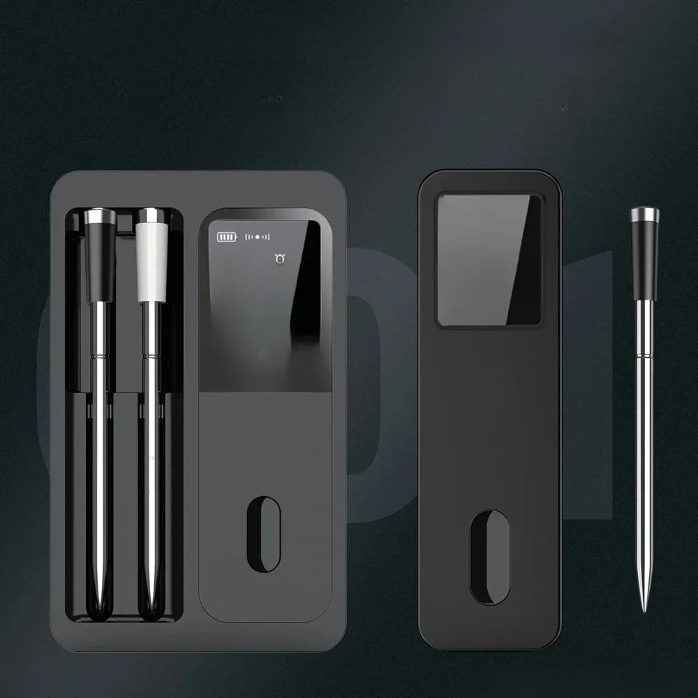Thermomètre à viande sans fil Bluetooth, sondes étanches IP67 avec Booster d'écran LCD, Rechargeable pour grillades, fumeur, four barbecue