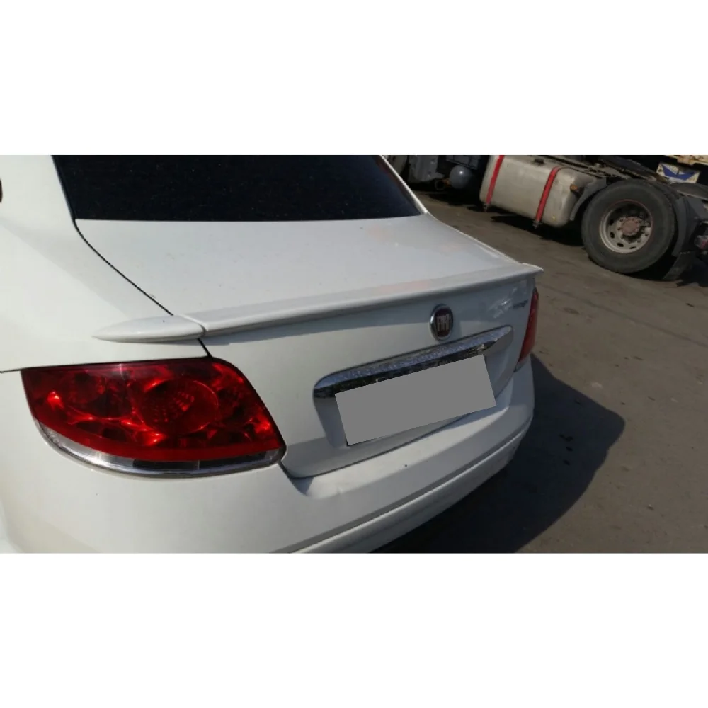 For Fiat Linea 3 pcs Glass Under Spoiler Fiber Material Rear Roof Spoiler Wing Trunk Lip Car Styling Fully Compatible Tuning