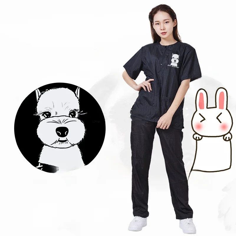 S/M/L/XL/3XL Pet Groomer wodoodporny jednolity garnitur Cut sierść zwierząt oddychająca miękka Pet kosmetyczka kombinezon zestaw Pro Groomer Robe G0708 — zdjęcie 2