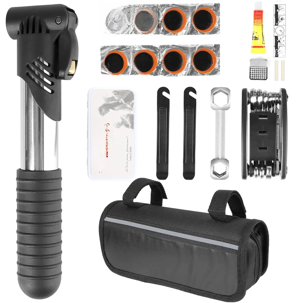 AliExpress NONE Bicycle Repair Kits Bag Tire Patch Lever Multifunctional Cycling Road Bike Repair Kits With Pump Outdoor Tool
