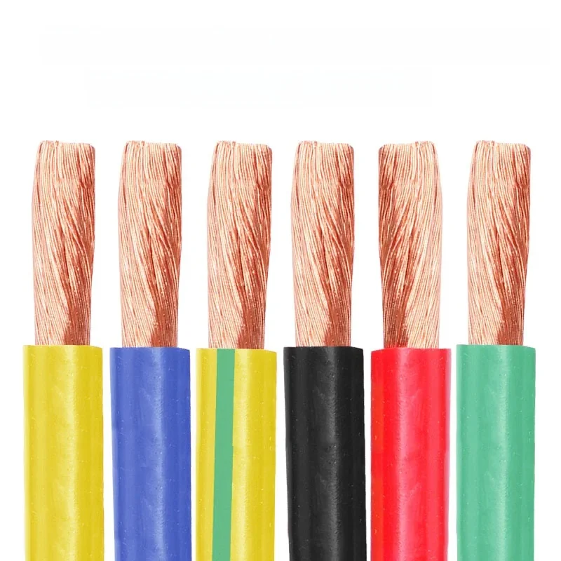 Fil RV plusieurs couleurs 4 mm2 6 mm2 10 mm2 16 mm2 25 mm2 35 mm2 50 mm2 70 mm2 95 mm2 120 mm2 150 mm2 fil de cuivre multibrin à noyau unique