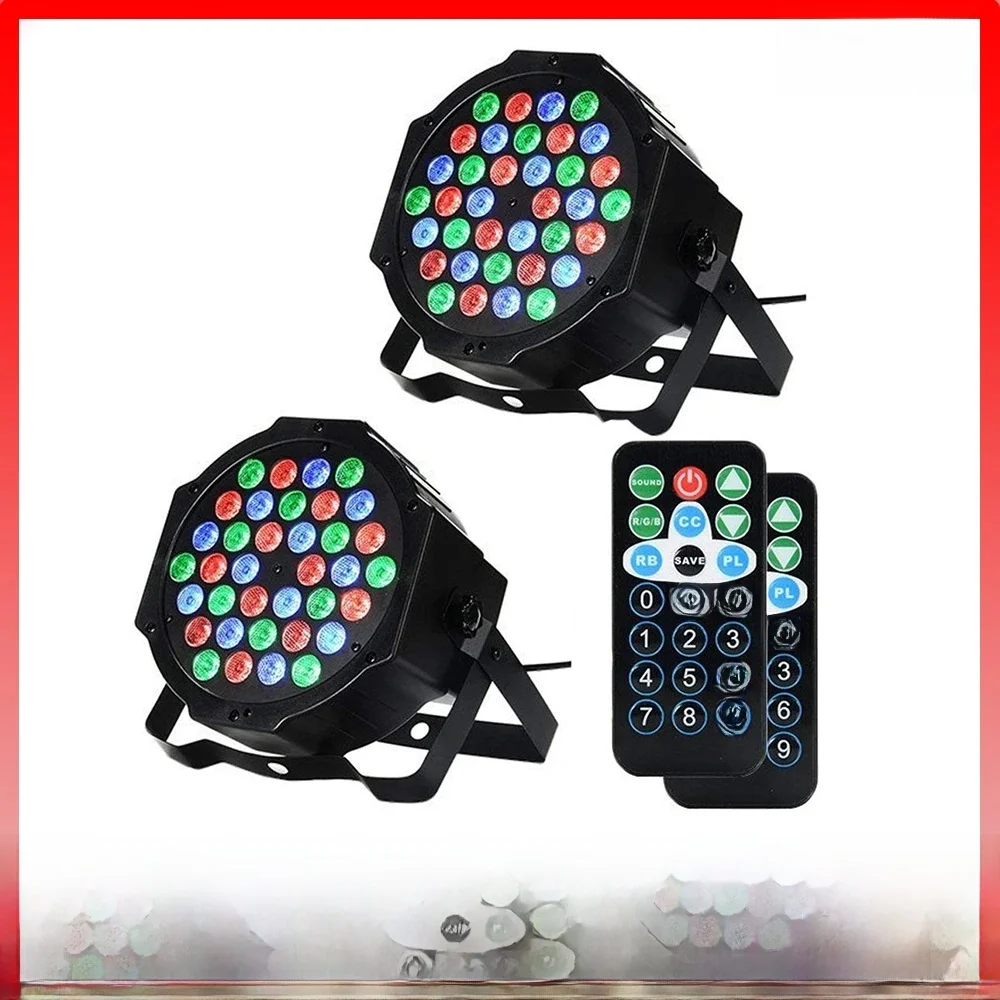 2 pièces 36 LED Par lumières RGB coloré 7 Modes d'éclairage projecteur lumières Flexible télécommande DMX contrôle Disco lumières prise ue