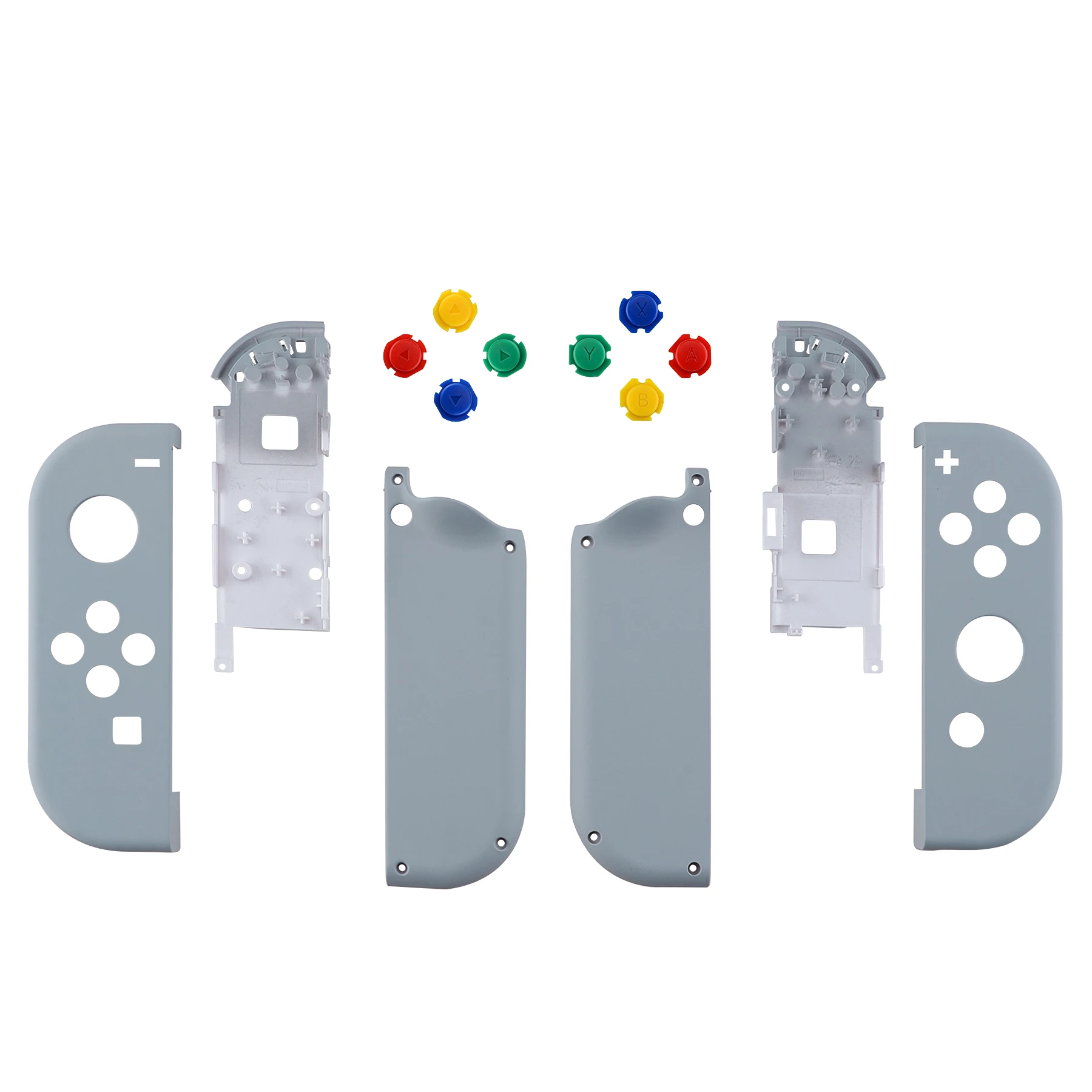 Корпус контроллера eXtremeRate New Hope grey Soft Touch с цветными кнопками и инструментами для NS Switch JoyCon и OLED