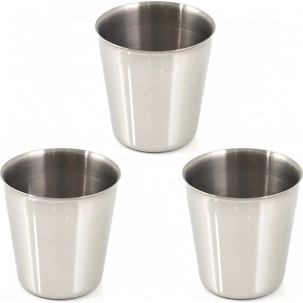 3 Pcs Stainless Steel Metal Cups Durable Water Glass Set Outdoor Stainless Steel Cups Shots Set Mini Cups For Whiskey Wine Bee