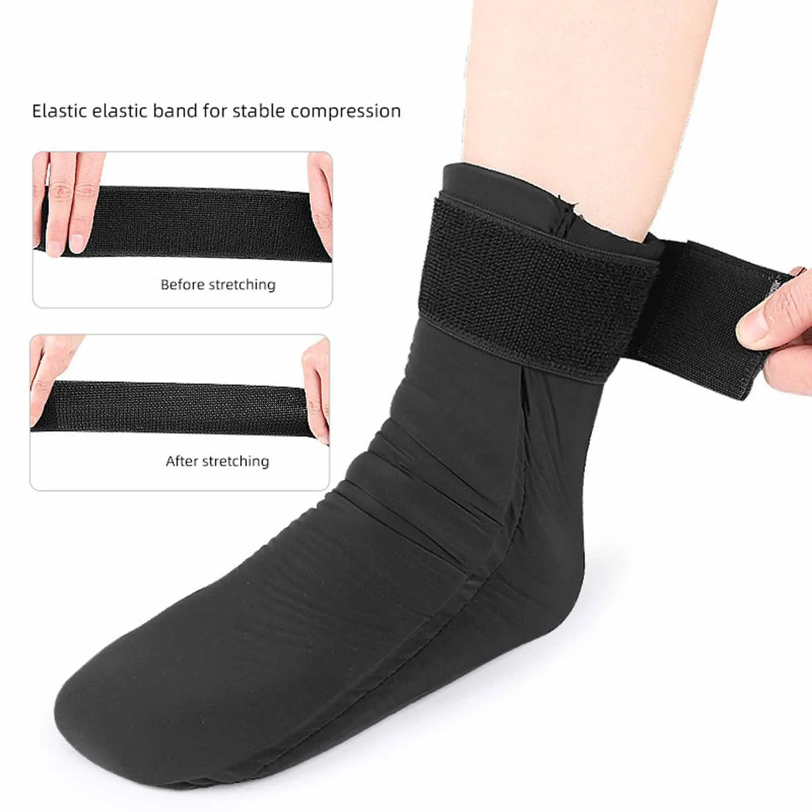 

Foot Ice Pack Wrap Play Travel Ergonomic Flying Ankle Gel Sock Support Brace,Reusable for Hot Cold Play Workout Comfortable