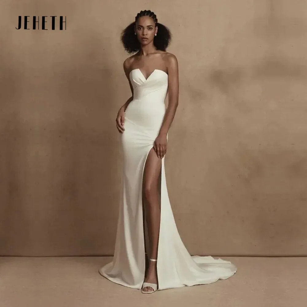 

JEHETH Sweetheart Neckline Wedding Dresses For Women Boho Bridal Gowns Sexy Backless Mermaid Vestidos De Novia Custome Made