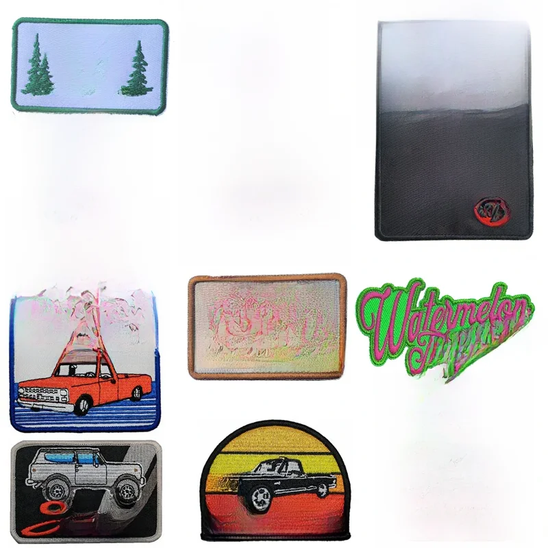 Autocollants en tissu brodés avec emblème, fleurs de dessin animé, patchs pour vêtements en fer, DIY bricolage