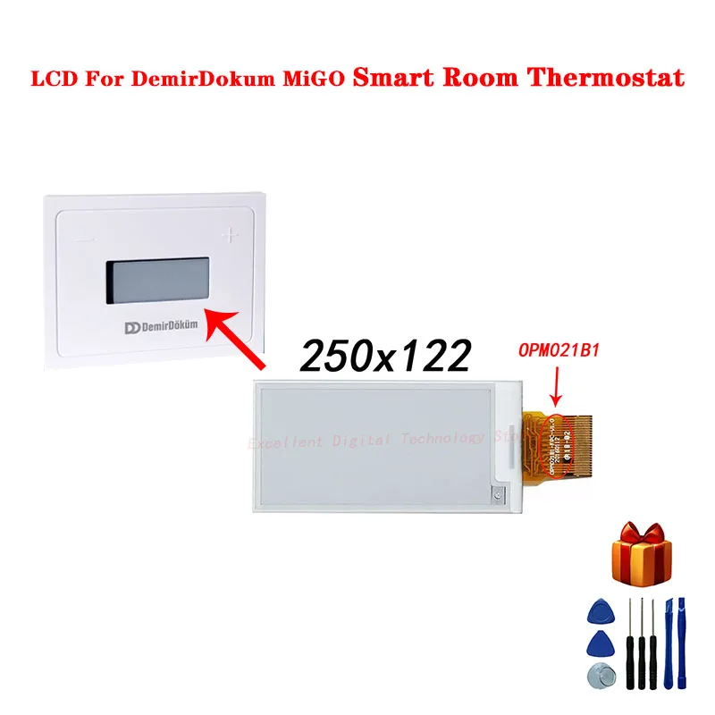 

2.13 inch LCD Display For DemirDokum MiGO Smart Room Thermostat repair screen matrix