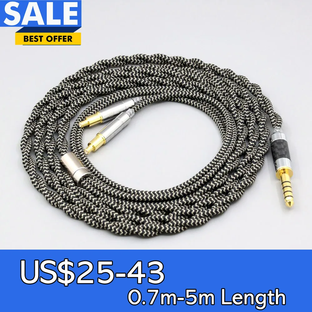 2 Core 2.8mm Litz OFC Earphone Shield Braided Sleeve Cable For Audio Technica ATH-ADX5000 ATH-MSR7b 770H 990H A2DC LN008056