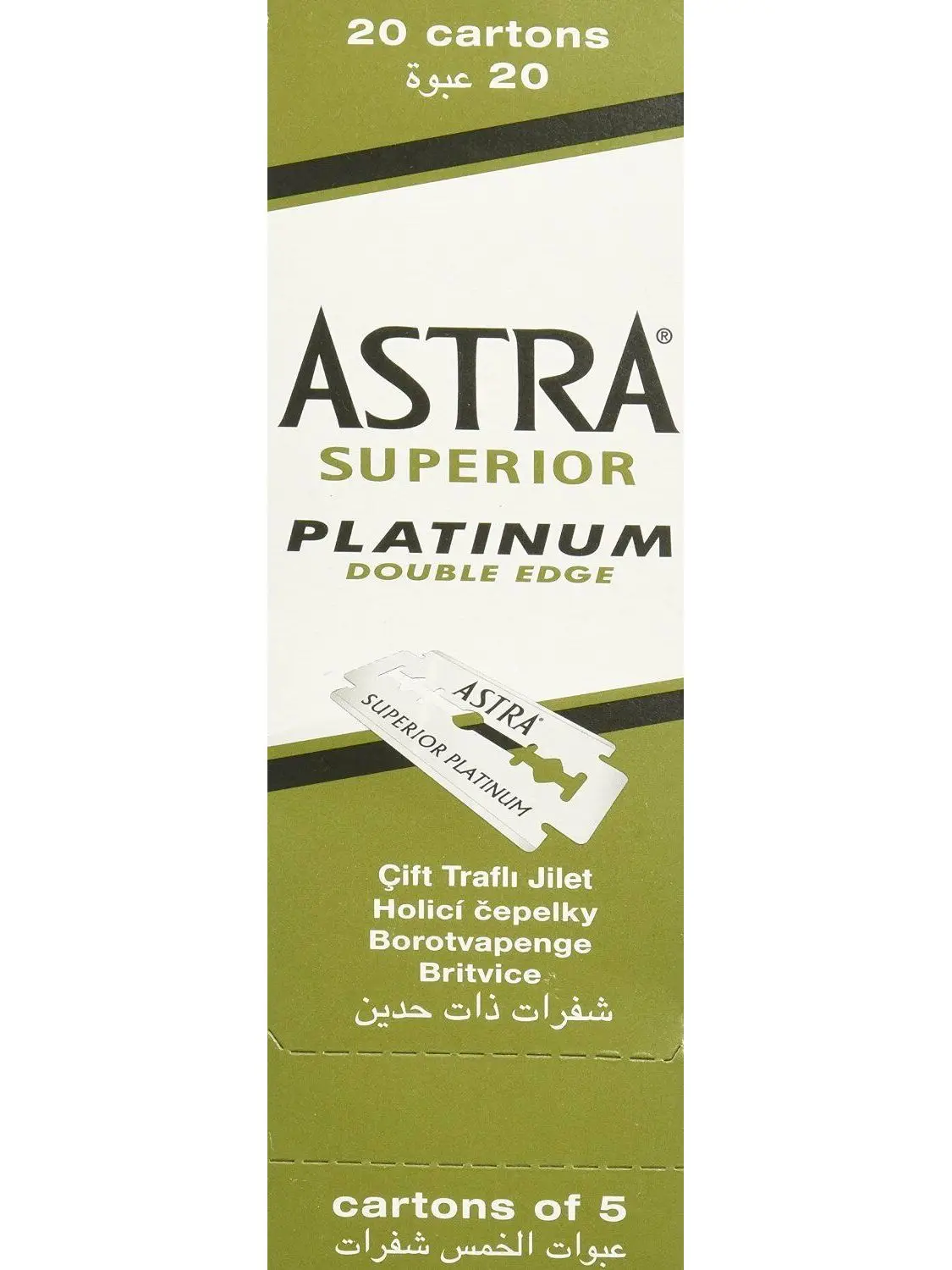 Astra blade 100pcs superior platinum double edge safety shaving razor blades stainless steel top quality steel for