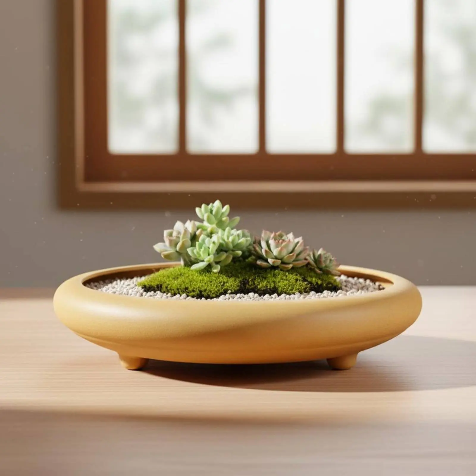 Resin Shallow Mini Planter Three-Legged Micro Flower Pot for Succulent Acorus Bonsai Home Garden Desktop Decoration