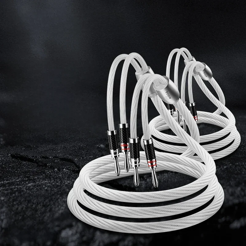 TODN 1 paar HIFI verzilverde luidsprekerkabel High-end 7N OCC luidsprekerkabel voor hifi-systemen Y-stekker bananenstekker luidsprekerkabel - afbeelding 2
