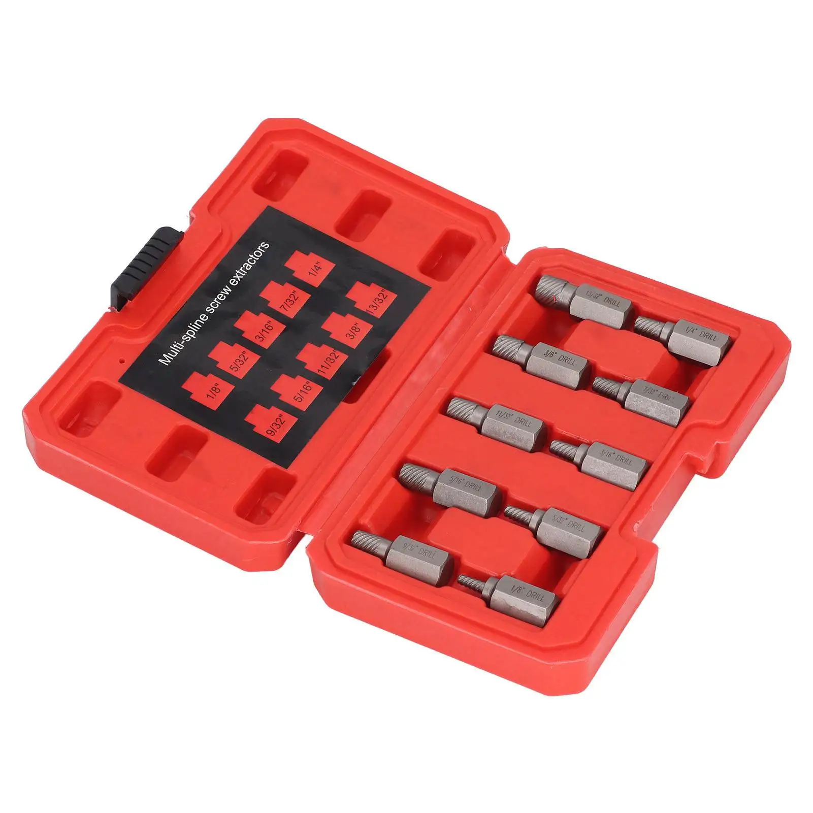 10PCS Damaged Screw Extractor Drill Bit Set Hex Head Multi Spline Broken Screws Bolts Removal Tool Left Spiral