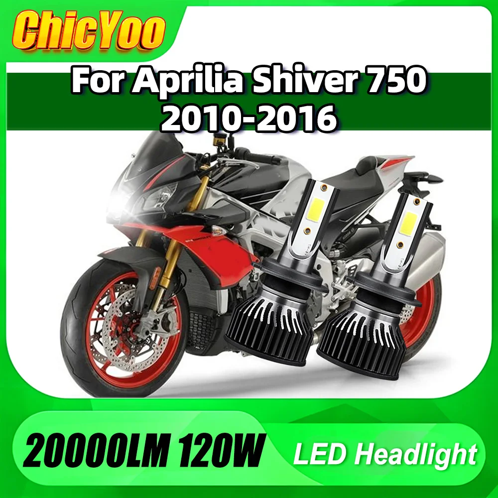 

2PCS LED Motorcycle Headlight Bulb 20000LM Motobike Headlamp 12V For Aprilia Shiver 750 2010 2011 2012 2013 2014 2015 2016