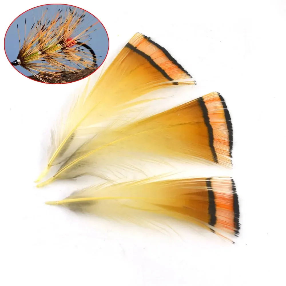 MNFT 50 sztuk prawdziwy naturalny złoty bażant Tippet pióro naturalny materiał do wiązania much Fly przynęty hurtowo — zdjęcie 2