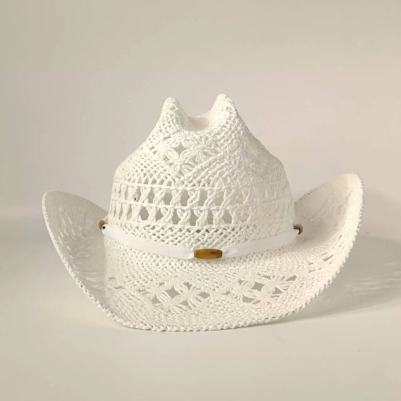 

Western-style openwork cowboy straw hat summer wide-brimmed sun hat outdoor vacation beach hat everyday wearsombrero hombre