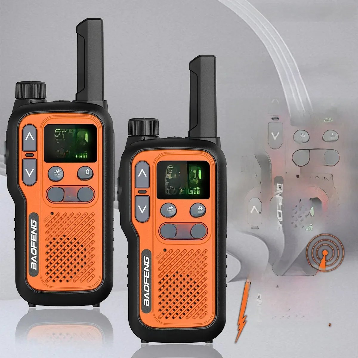 2PCS Baofeng BF-T18 Mini Lange Afstand Walkie Talkie PMR FRS Dual PTT Zaklamp Type-C Oplader VOX NOAA Service voor Camping Jacht - afbeelding 2