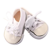 7 Cm Canvas Doll Shoes For 18 Inch American Doll 11 Colors Cloth Doll Shoes Boots Sneakers For 43 Cm Baby New Born&OG Girl Doll 2