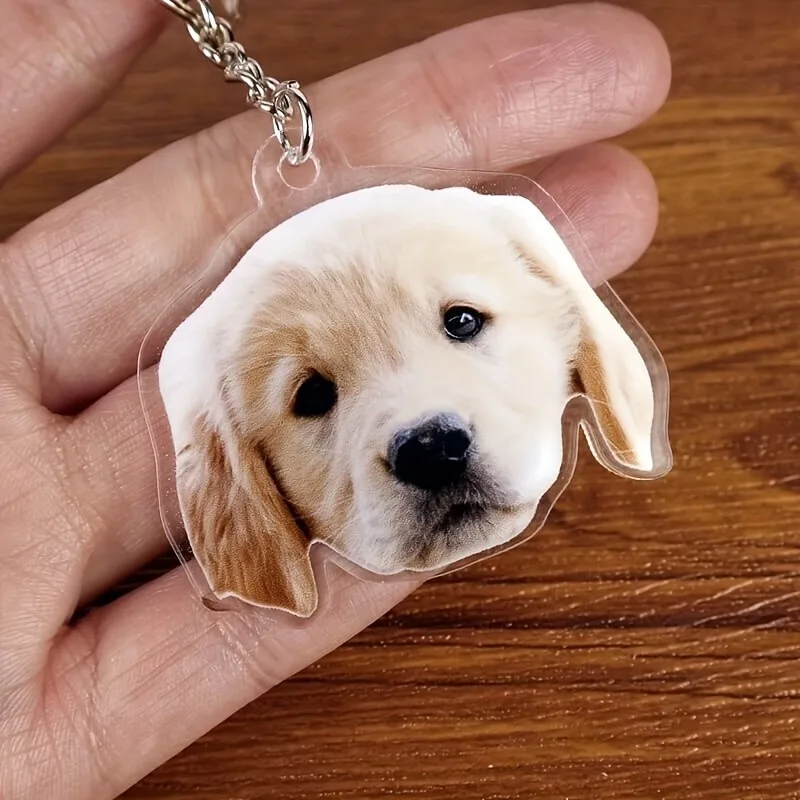 Flat Custom Pet Avatar Photo Keychain, Full-Body Pet Photo Customization, Personalized Pets, Custom Acrylic Accessories