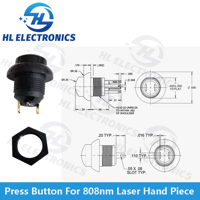 OTTO-21649 Drukknop voor 808nm Diode Laser Ontharing Handstuk