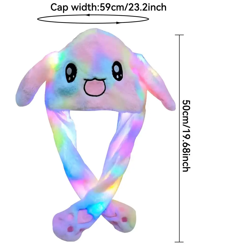 cosplay christmas light up bunny hat with moving ears