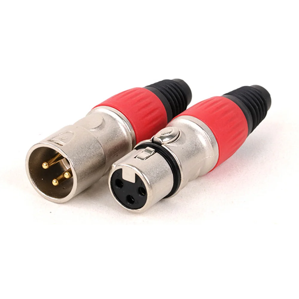 10pcs 3Pin XLR Cable Connector,Cannon Male/Female Audio Terminal Microphone Gold Plated Plug Adapter Solder Type Socket Jack