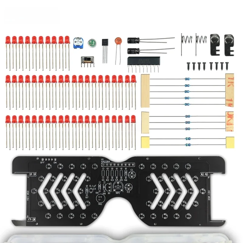 Zestaw do produkcji okularów LED Sterowanie głosowe Zestaw elektroniczny DIY Dioda Migające światło Zabawa Praktyka lutowania spawalniczego — zdjęcie 2