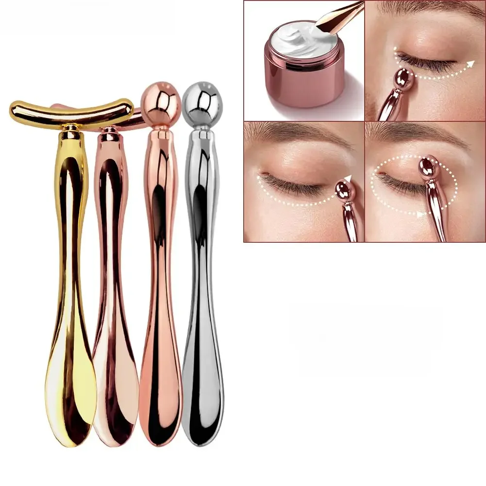 Bâton de Massage pour les yeux 2 en 1, applicateur de crème pour les yeux, Anti-rides, cernes, Lifting du visage, spatules de mélange, cuillère, Mini cuillère