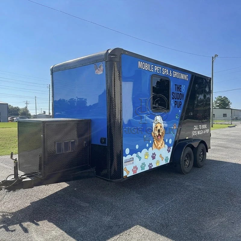 New Pet Grooming Trailer Dog Wash Station Van Fully Equipped Mobile Dog Cat Salon Truck Pet Hospital Trailer Hot