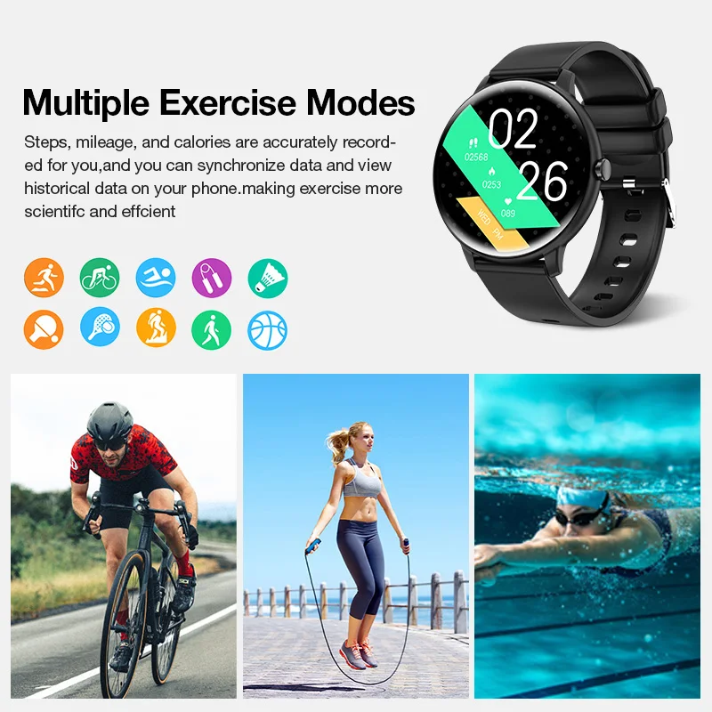 KHwatch GTRMINI Orologi da coppia Ultra sottile 1.39 "Grande schermo Chiamata Bluetooth IP67 Orologi impermeabili Orologi da donna Orologi da uomo