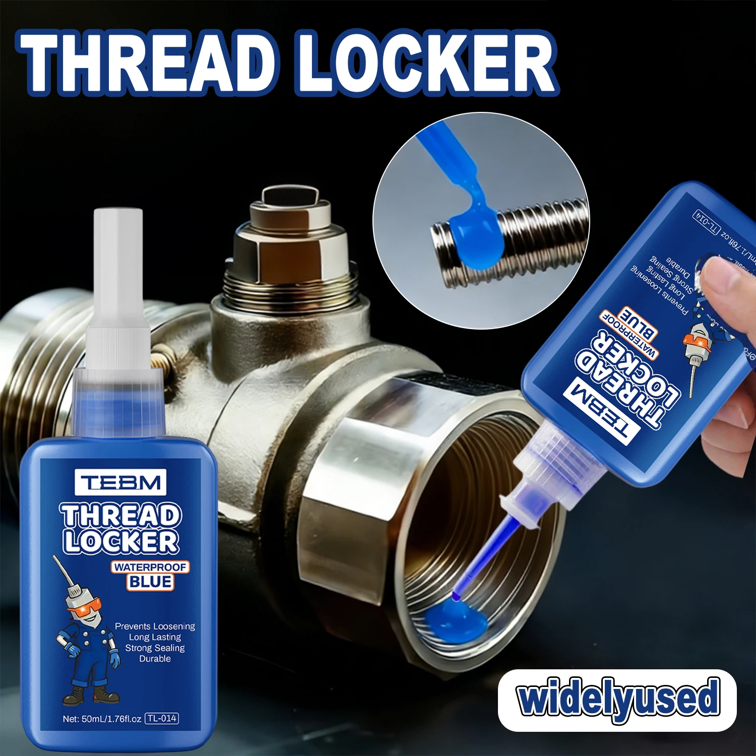

Blue Medium Strength Threadlocker Quick-Drying Screw Locking Agent Threadlocker Thread Locking Liquid Anti-Slip Thread Fixing
