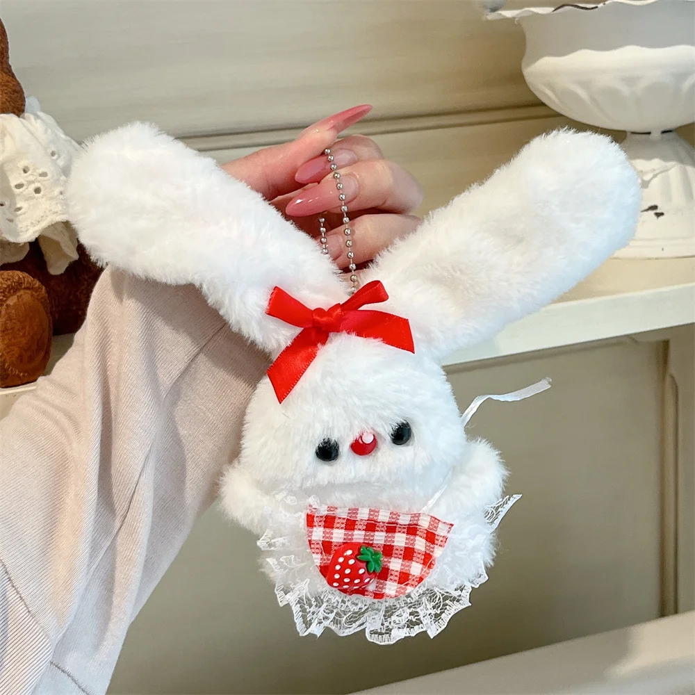 

Cute Strawberry Plush Rabbit 3D Earphone Cover for Apple Airpods Pro2 Pro3 Headphone Case Airpods 4 3 2 Kawaii Shockproof Fundas