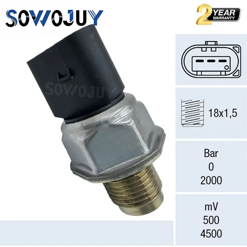 5WS40209 Fuel Rail Pressure Sensor 55PP19-02 For Land Rover Discovery 3 Freelander 2 Ford Mondeo Focus S-Max 2.0 2.2 2.7 TDCI