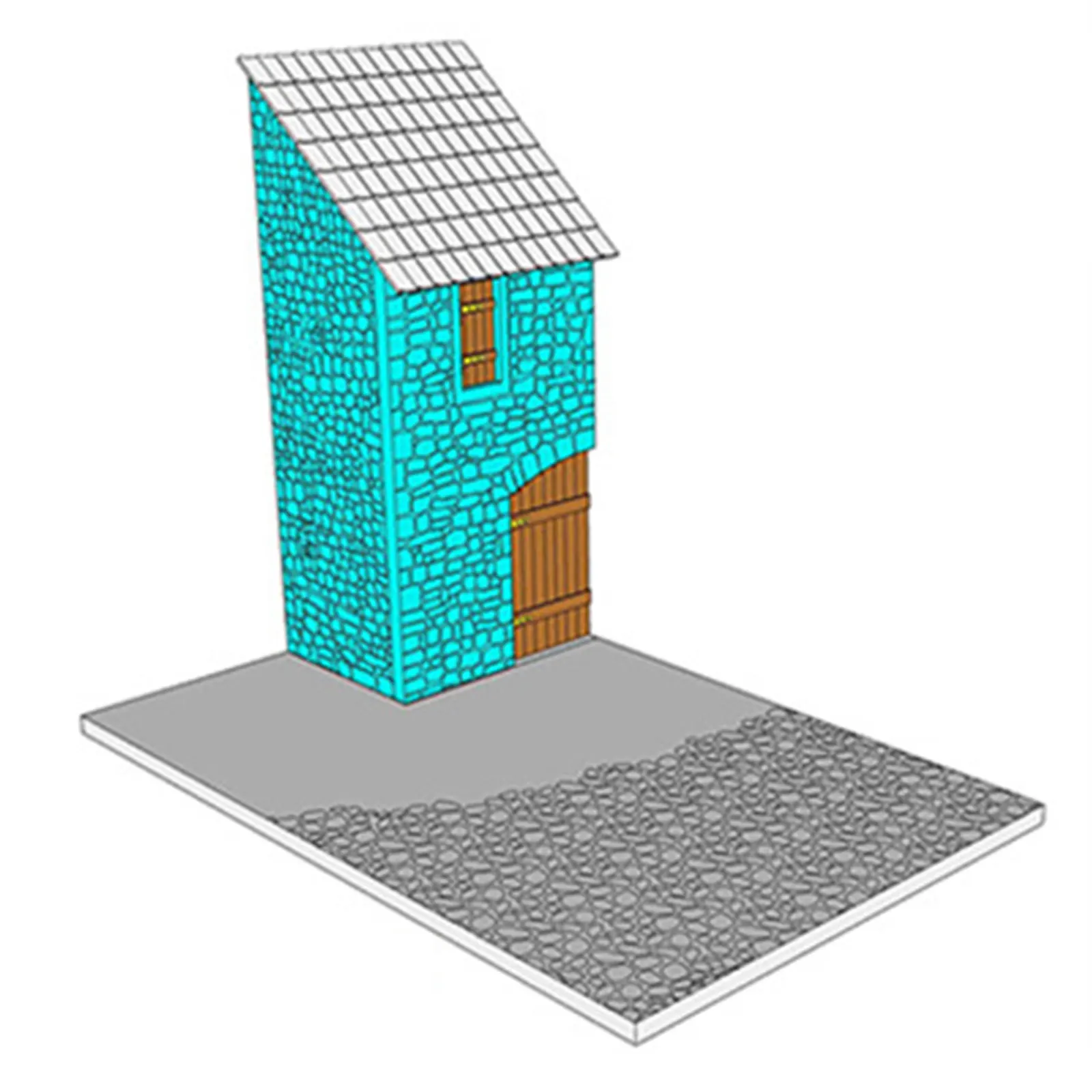 Kit de modelo de construção de espuma de madeira diy em escala 1/35, micro paisagem sem pintura, ornamento inacabado para layout de cenário e arquitetura
