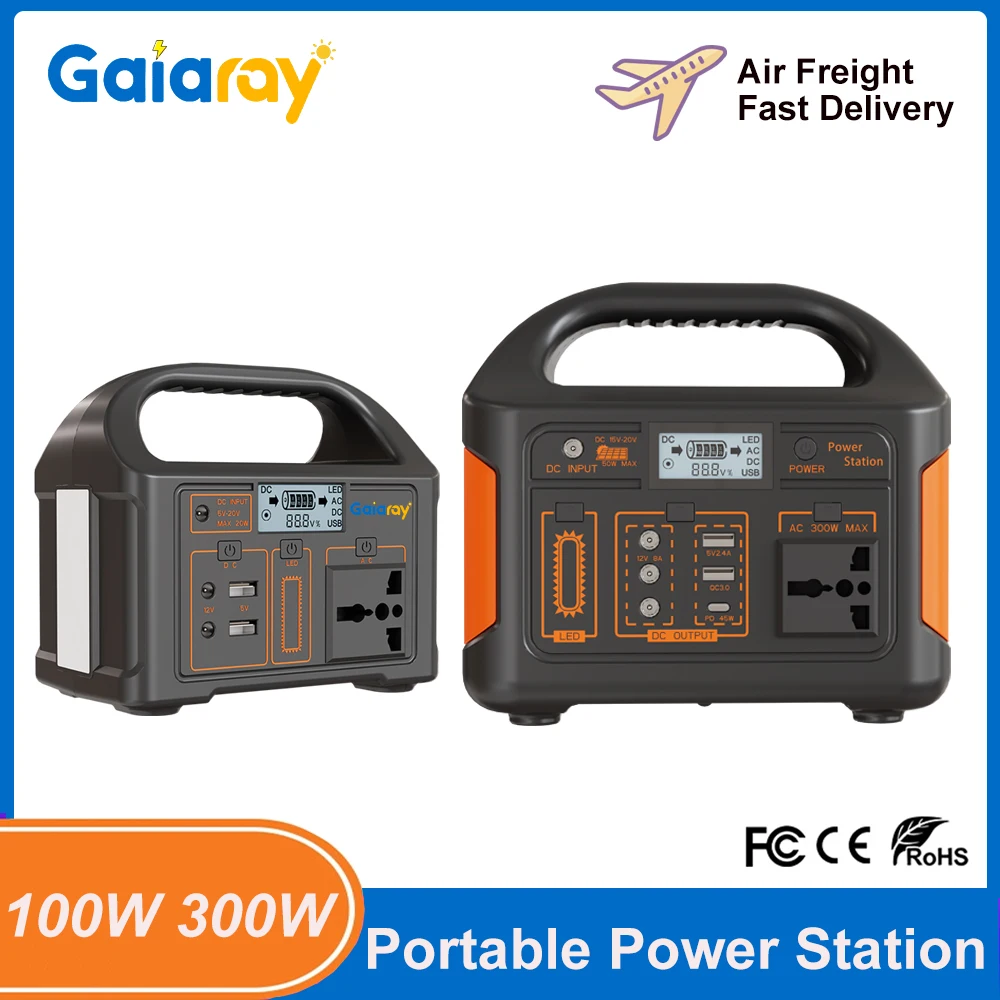 

100W/300W Portable Power Station Solar Generator 220V/110V LiFePO4 Charging Station 76.8Wh 256Wh Power Bank for Camping Travel