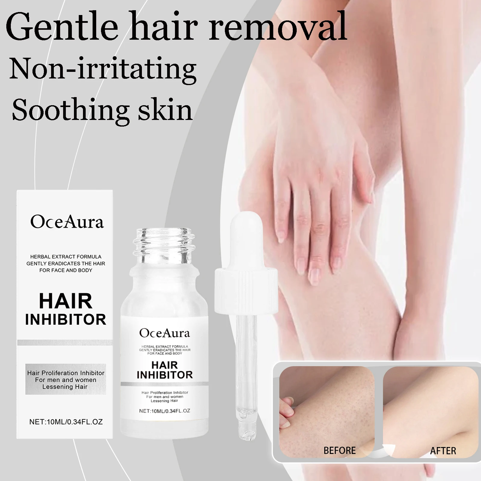 

10ML Body Hair Removal Serum Moisturizing Gentle Cleaning Body Soothing Discomfort Mild Hair Remover Serum for Sensitive Skin